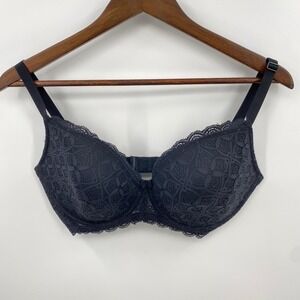 Intimissimi Irina Lace Underwire Bra Womens 34DD Black Floral Romantic Coquette